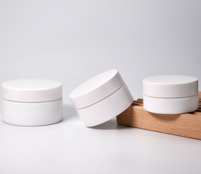 JG-F29 Milk White Glass Cosmetic Jars