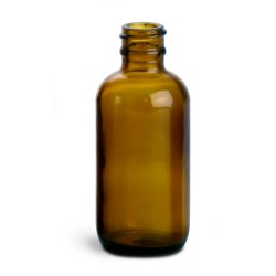 2 oz Amber Glass Round Bottles (Bulk), Caps NOT Included