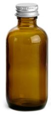 2 oz Amber Glass Round Bottles w/ Lined Aluminum Caps