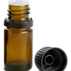 5 ml Amber Glass Euro Dropper Bottles w/ Black Tamper Evident Caps & Orifice Reducers