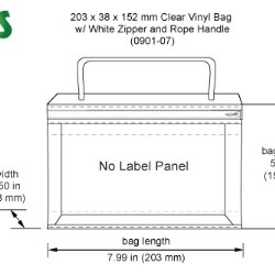 Clear Vinyl Bags w/ White Zipper and Rope Handle