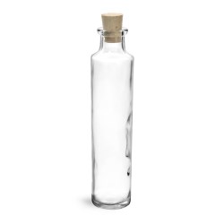 4 oz  Clear Glass Tall Cylinder Bottles w/ Corks