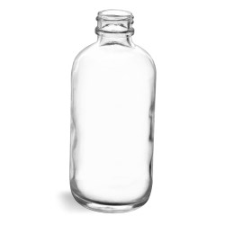 4 oz Clear Glass Round Bottles (Bulk), Caps NOT Included