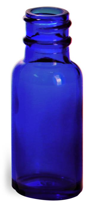 1/2 oz Blue Glass Boston Round Bottles (Bulk), Caps NOT Included