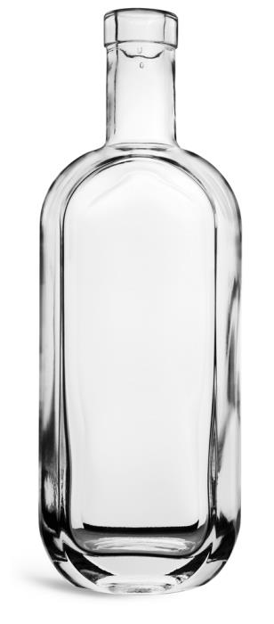 750 ml Clear Glass London Bar Top Bottles (Bulk)