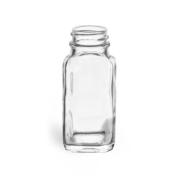 2 oz Clear Glass French Square Bottles (Bulk), Caps NOT Included