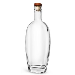 750 ml Clear Glass Westside Bar Top Bottles w/ Stained Wood Bar Tops & Natural Corks
