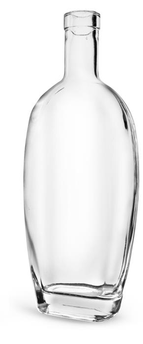 750 ml Clear Glass Westside Bar Top Bottles (Bulk)
