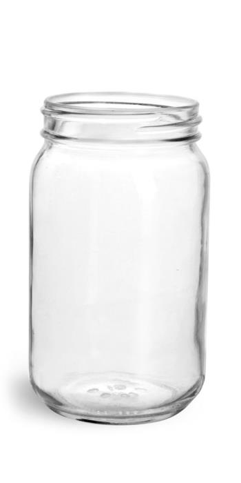 8 oz Clear Glass Wide Mouth Economy Jars