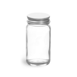 2 oz Clear Glass Paragon Jars w/ Lined Aluminum Caps
