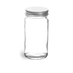 4 oz Clear Glass Paragon Jars w/ Lined Aluminum Caps