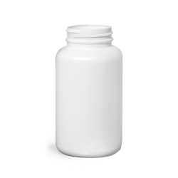250 cc White HDPE Pharmaceutical Round Bottles (Bulk), Caps NOT Included