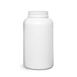 500 cc Plastic Bottles, White HDPE Pharmaceutical Round (Bulk), Caps NOT Included