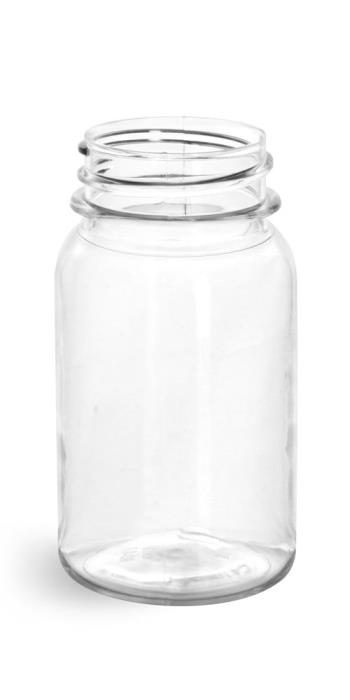 60 cc Clear PET Wide Mouth Round Bottles (Bulk), Caps NOT Included