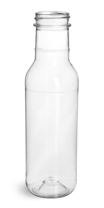 12 oz Clear PET Barbecue Sauce Bottles (Bulk) Caps NOT Included
