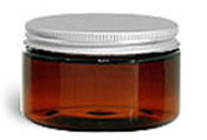 4 oz Amber PET Heavy Wall Jars w/ Lined Aluminum Caps