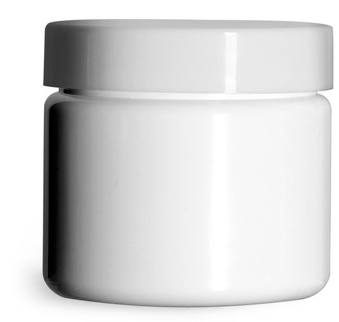 4 oz White PET (PCR) Straight Sided Jars w/ Smooth White PS22 Lined Caps