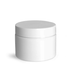1 oz White Polypro Double Wall Jars w/ White Lined Caps