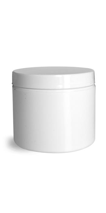 4 oz White Polypro Double Wall Jars w/ White Lined Caps