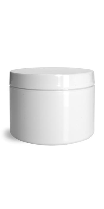 8 oz White Polypro Double Wall Jars w/ White Lined Caps