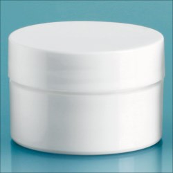 1/2 oz White Polypro Thick Wall Jars w/ White Lined Caps