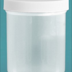 16 oz Natural Polypropylene Jars w/ White Unlined Screw Caps