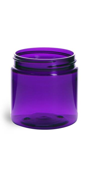 4 oz Plastic Jars, Purple PET Straight Sided Jars (BULK) Caps Not Included