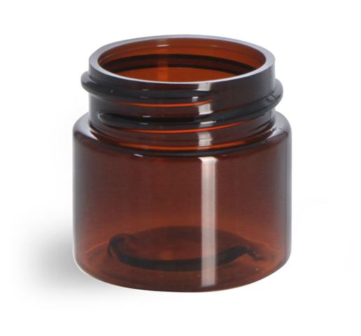 1/2 oz Amber PET Straight Sided Jars (Bulk), Caps Not Included