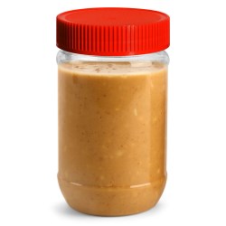17 oz Plastic Jars, Clear PET Peanut Butter Jars w/ Red Ribbed Induction Lined Caps