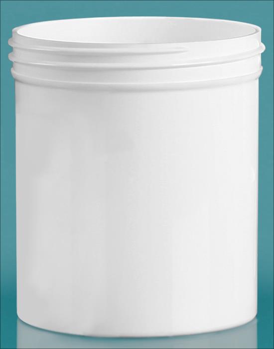 16 oz White Polypropylene Jars (Bulk), Caps Not Included