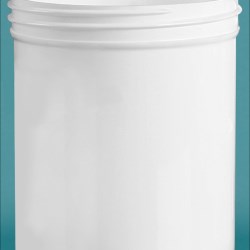 16 oz White Polypropylene Jars  (Bulk), Caps Not Included