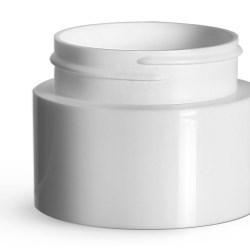 1.5 oz Plastic Jars, White Polypropylene Round Open Bottom Jars (Bulk), Caps Not Included