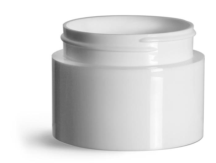 3 oz Plastic Jars, White Polypropylene Round Open Bottom Jars (Bulk), Caps Not Included
