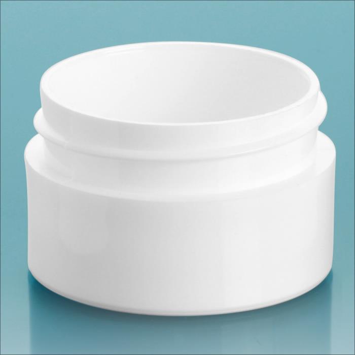 1/2 oz White Polypropylene Thick Wall Jars (Bulk), Caps Not Included