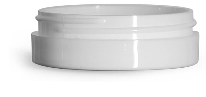 1 oz White Polypropylene Thick Wall Jars (Bulk), Caps Not Included