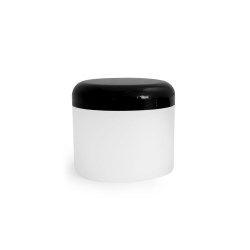 4 oz Plastic Jars, Frosted Natural Thick Wall Polypropylene Jars w/ Black Dome Cap