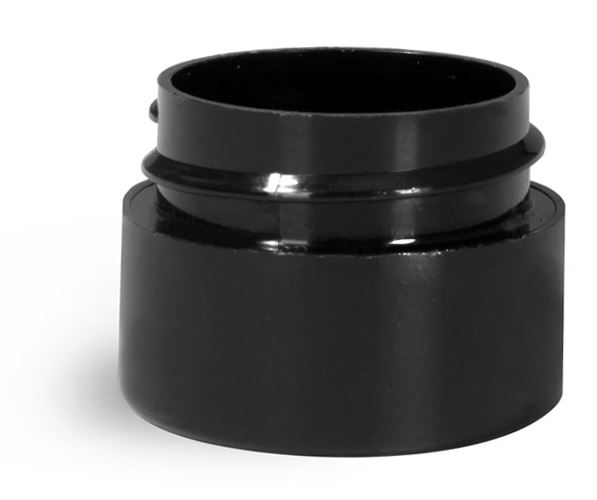 1/4 oz Black Polypro Double Wall Straight Sided Jars (Bulk), Caps Not Included