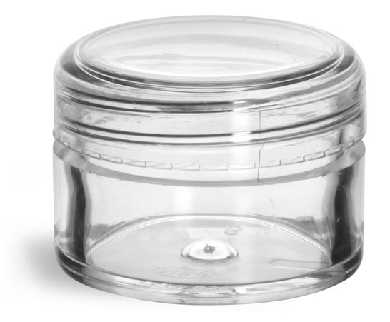 1/2 oz Clear Styrene Jars w/ Dome Caps