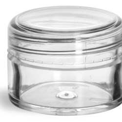 1/2 oz Clear Styrene Jars w/ Dome Caps