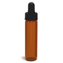 6 dram Amber Glass Vials w/ Straight Black Bulb Glass Droppers