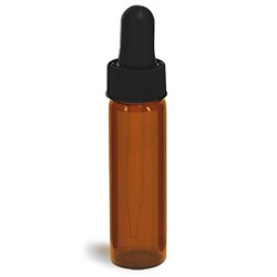 4 dram Amber Glass Vials w/ Straight Black Bulb Glass Droppers
