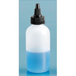4 oz Natural LDPE Boston Round Bottles w/ Black LDPE Twist Top Caps