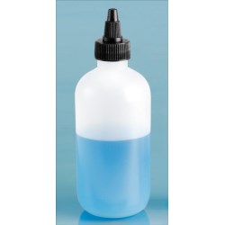 8 oz Natural LDPE Boston Round Bottles w/ Black LDPE Twist Top Caps