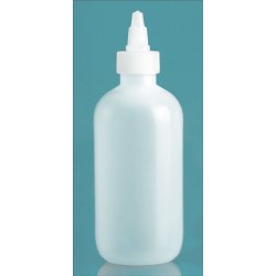 8 oz Natural LDPE Boston Rounds w/ Natural Twist Top Caps