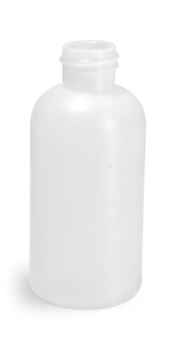 2 oz Natural HDPE Boston Round (Bulk), Caps NOT Included