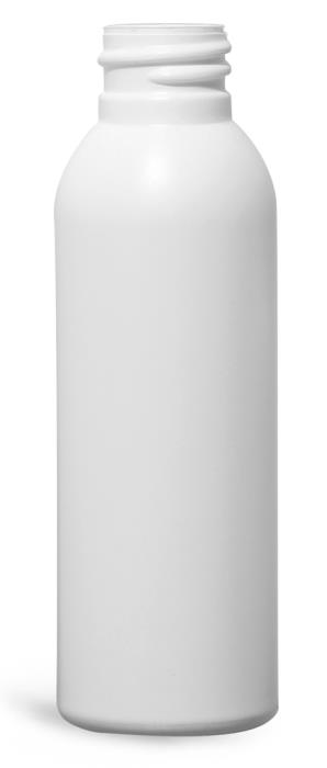 2 oz White HDPE Cosmo Rounds (Bulk), Caps NOT Included