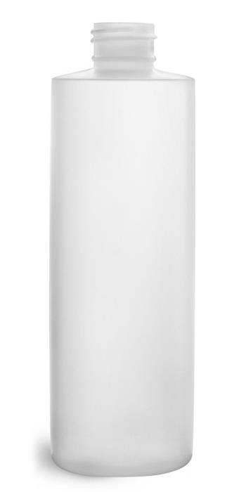 8 oz Plastic Bottles, Natural HDPE Cylinders (Bulk), Caps NOT Included