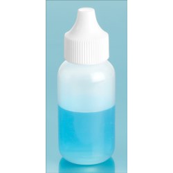 1 oz Natural LDPE Dropper Bottles with Streaming Dropper Plug and White Caps