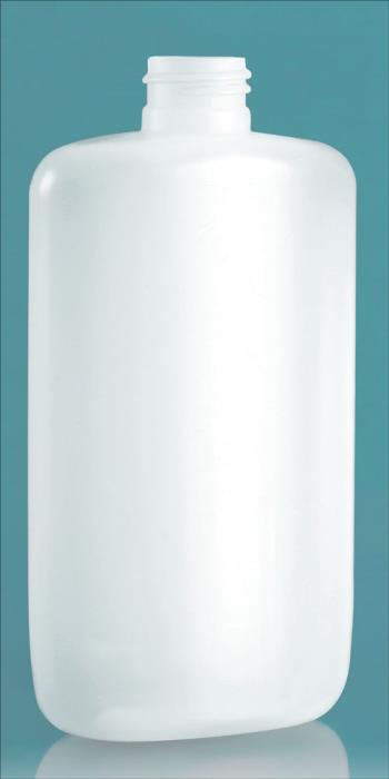 8 oz Natural LDPE Straight Sided Oval (Bulk), Caps NOT Included