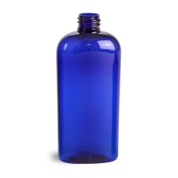 4 oz Blue PET Cosmo Ovals (Bulk), Caps NOT Included